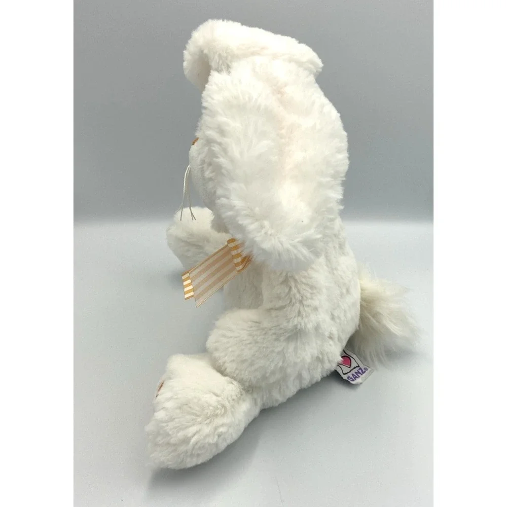 Ganz‎ Orange Meringue Stuffed Animal Bunny Rabbit Floppy Ears Striped Bow 12